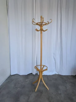 Porte-manteau en bois cintré vintage dans le style Thonet, porte-manteau des années 50