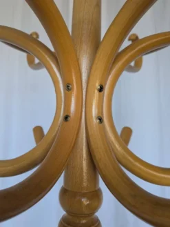 Porte-manteau en bois cintré vintage dans le style Thonet, porte-manteau des années 50