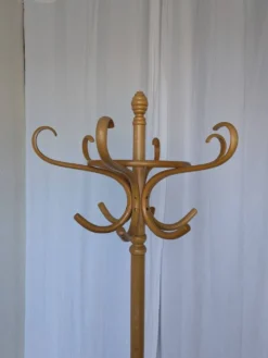 Porte-manteau en bois cintré vintage dans le style Thonet, porte-manteau des années 50