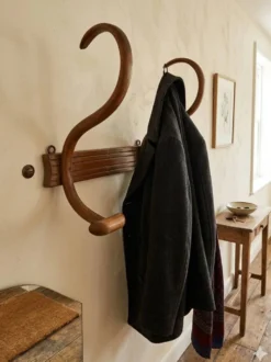 Porte manteau en bois courbé 2 patères, années 1920