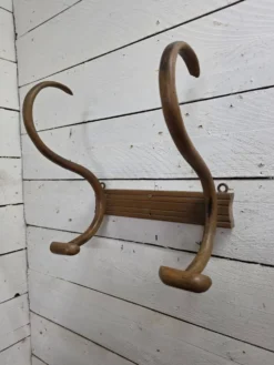 Porte manteau en bois courbé 2 patères, années 1920