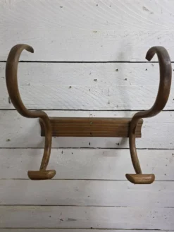 Porte manteau en bois courbé 2 patères, années 1920