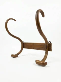 Porte manteau en bois courbé 2 patères, années 1920