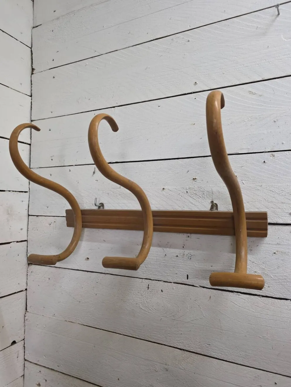 Porte manteau en bois courbé 3 patères, années 1920