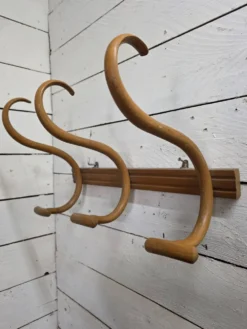 Porte manteau en bois courbé 3 patères, années 1920