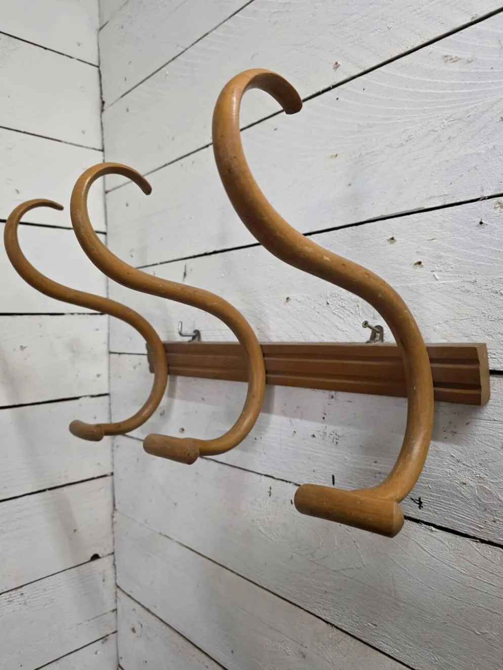 Porte manteau en bois courbé 3 patères, années 1920