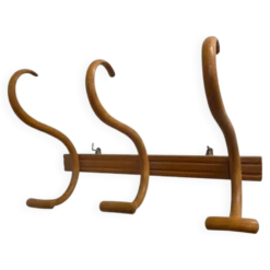 Porte manteau en bois courbé 3 patères, années 1920