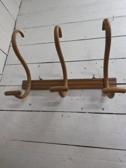 Porte manteau en bois courbé 3 patères, années 1920