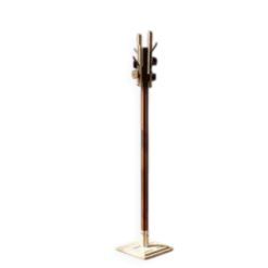 Porte-manteau en bois et acier inoxydable de style mid-century par Carlo De Carli pour FIARM années 1960 Italie