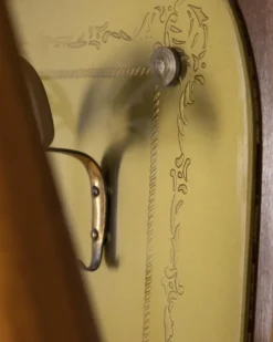 Porte-manteau en bois et verre décoré, Italie années 1950