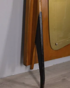 Porte-manteau en bois et verre décoré, Italie années 1950
