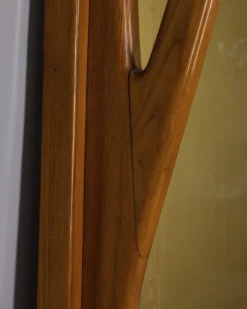 Porte-manteau en bois et verre décoré, Italie années 1950