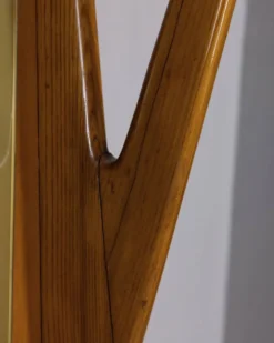 Porte-manteau en bois et verre décoré, Italie années 1950