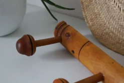 Portemanteau en bois style bambou vintage