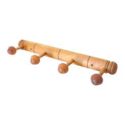 Portemanteau en bois style bambou vintage