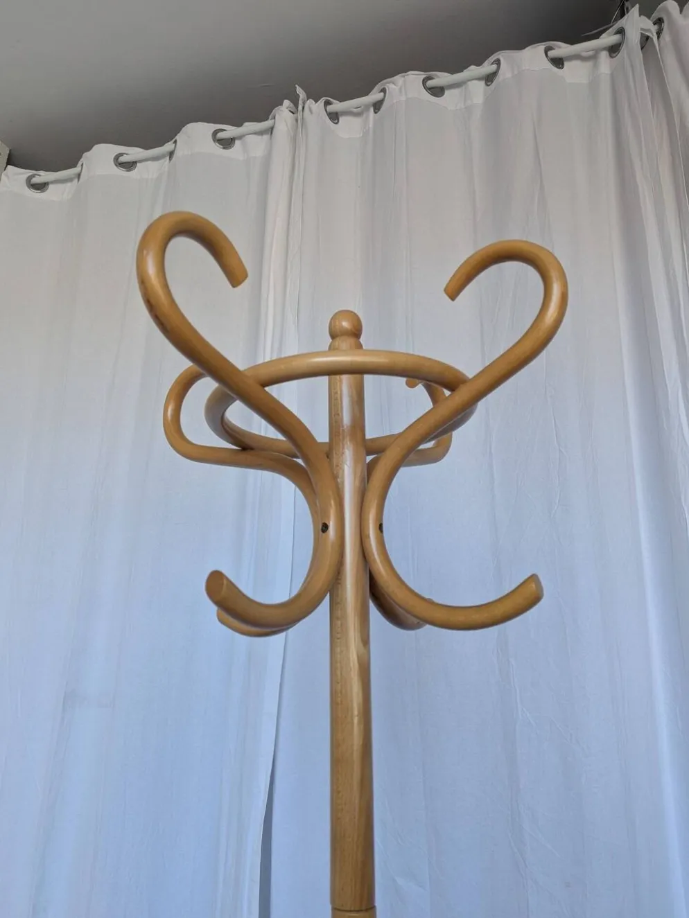 Porte-manteau en bois vintage, style Thonet, arbre à manteaux en bois