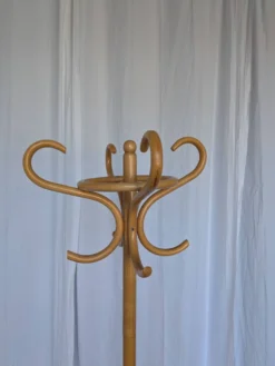 Porte-manteau en bois vintage, style Thonet, arbre à manteaux en bois