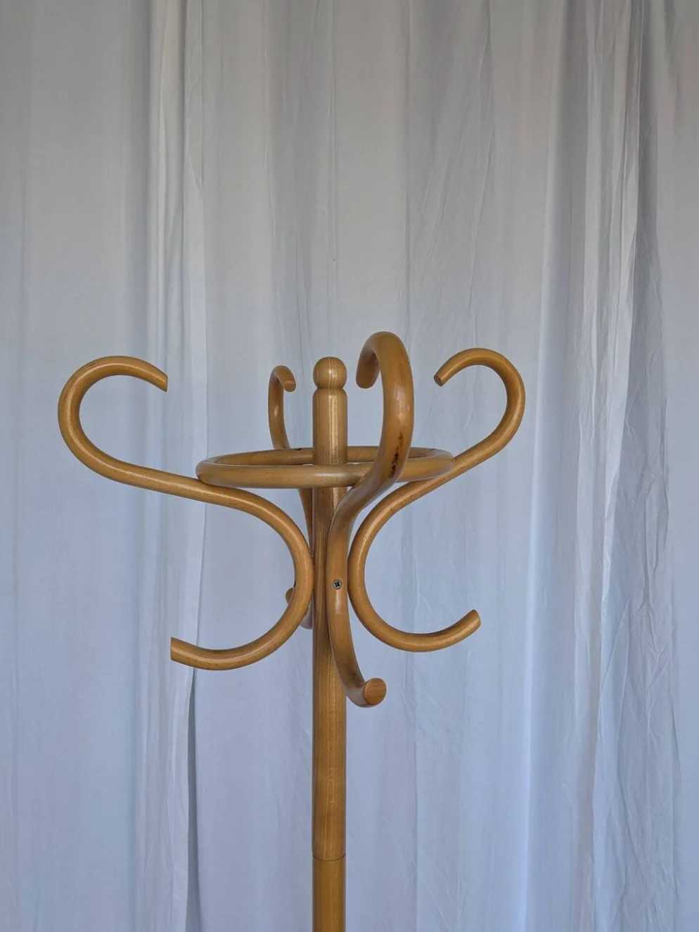 Porte-manteau en bois vintage, style Thonet, arbre à manteaux en bois