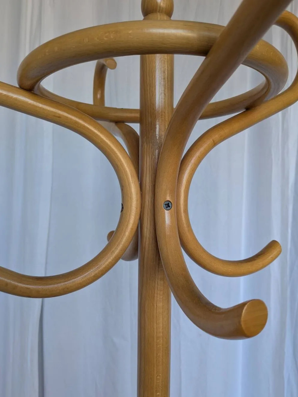 Porte-manteau en bois vintage, style Thonet, arbre à manteaux en bois