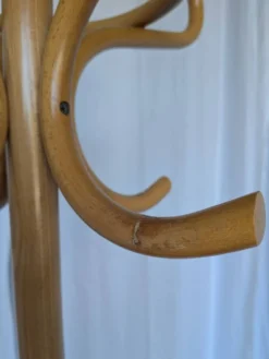 Porte-manteau en bois vintage, style Thonet, arbre à manteaux en bois