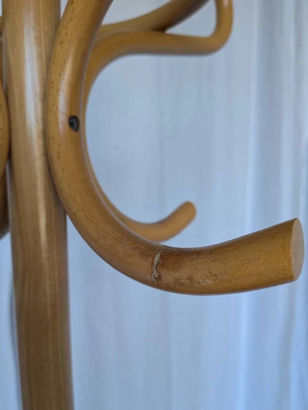Porte-manteau en bois vintage, style Thonet, arbre à manteaux en bois