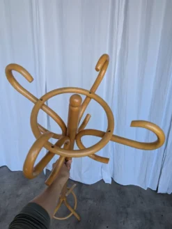 Porte-manteau en bois vintage, style Thonet, arbre à manteaux en bois