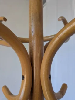 Porte-manteau en bois vintage, style Thonet, arbre à manteaux en bois