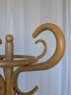 Porte-manteau en bois vintage, style Thonet, arbre à manteaux en bois