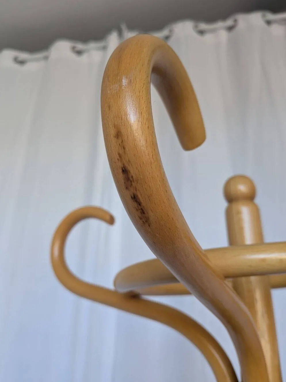 Porte-manteau en bois vintage, style Thonet, arbre à manteaux en bois