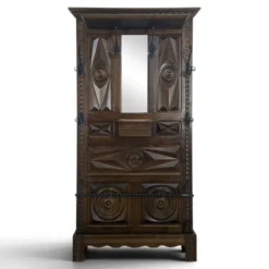 Porte manteau en chêne dans l'esprit de Dudouyt