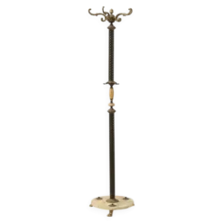 Porte-manteau en cuivre et marbre onyx de style Napoléon III, France, début du 20e siècle.