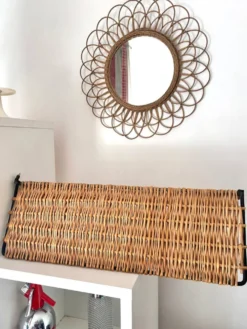 Porte manteau en fer et rotin Jacques Adnet 60s