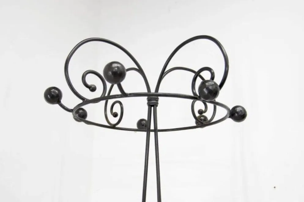 Porte-manteau en fer forgé et arbre à hall debout postmoderne italien des années 1980