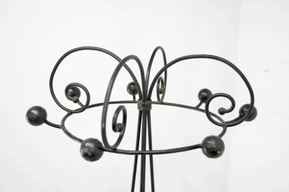 Porte-manteau en fer forgé et arbre à hall debout postmoderne italien des années 1980