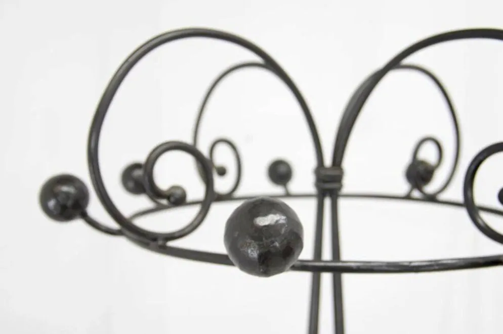 Porte-manteau en fer forgé et arbre à hall debout postmoderne italien des années 1980