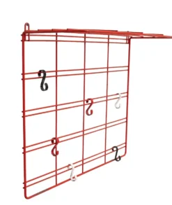 Porte-manteau en fil métallique rouge suspendu des années 1960, Hollande