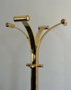 Porte-manteau en laiton et marbre