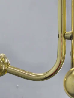 Porte-manteau en laiton italien avec base en marbre, années 1970