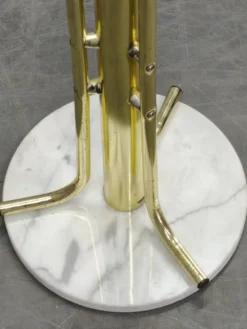 Porte-manteau en laiton italien avec base en marbre, années 1970
