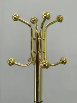 Porte-manteau en laiton italien avec base en marbre, années 1970