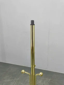Porte-manteau en laiton italien avec base en marbre, années 1970