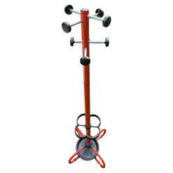 Porte-manteau en métal rouge, vintage 1980