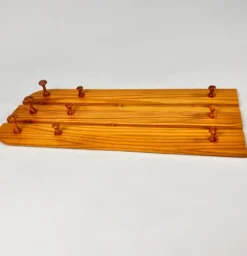 Porte-manteau en pin vintage, années 1970