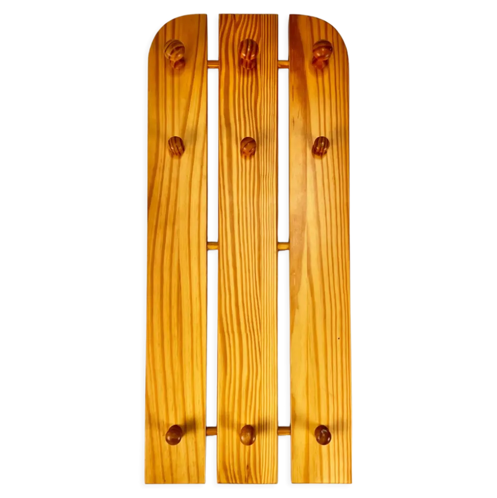 Porte-manteau en pin vintage, années 1970