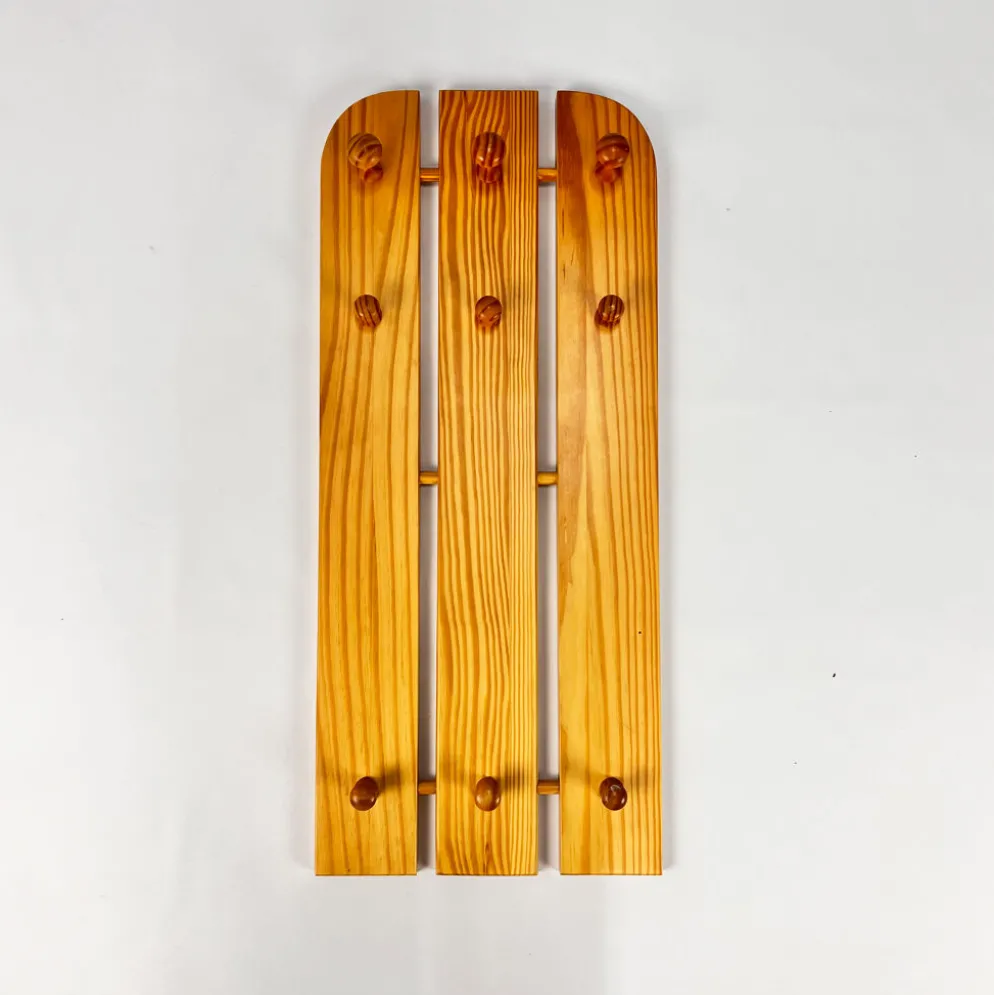 Porte-manteau en pin vintage, années 1970