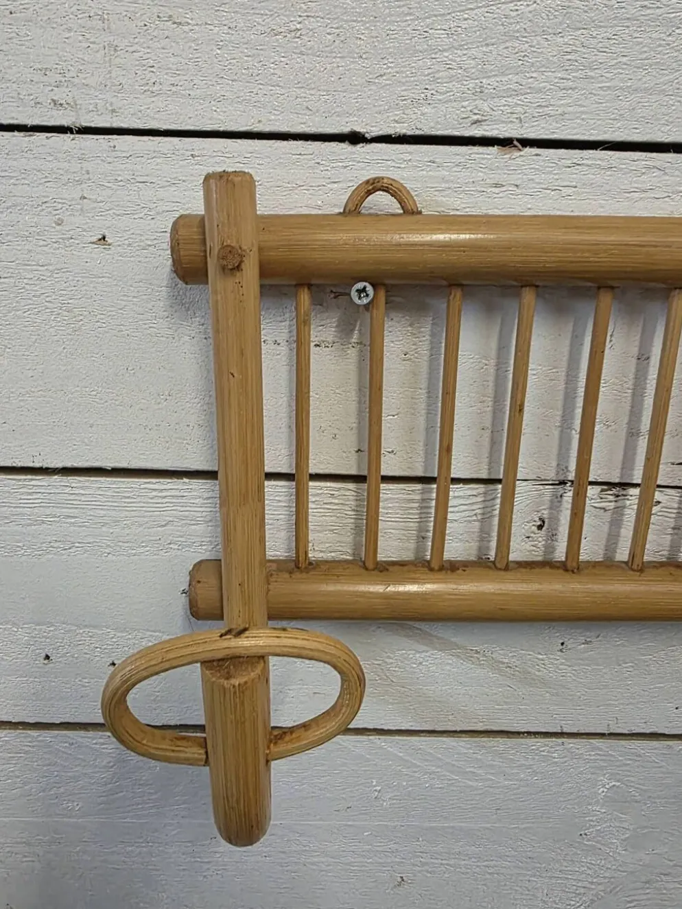 Porte manteau en rotin vintage