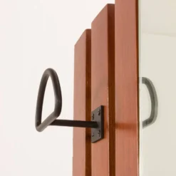 Porte-manteau en teck avec miroir et étagère, Italie, années 1960.