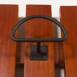 Porte-manteau en teck avec miroir et étagère, Italie, années 1960.