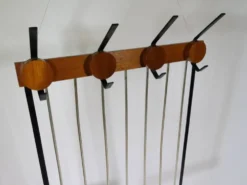 Porte-manteau en teck et métal, Allemagne, années 1960