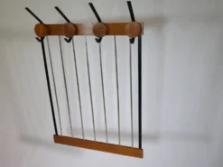 Porte-manteau en teck et métal, Allemagne, années 1960